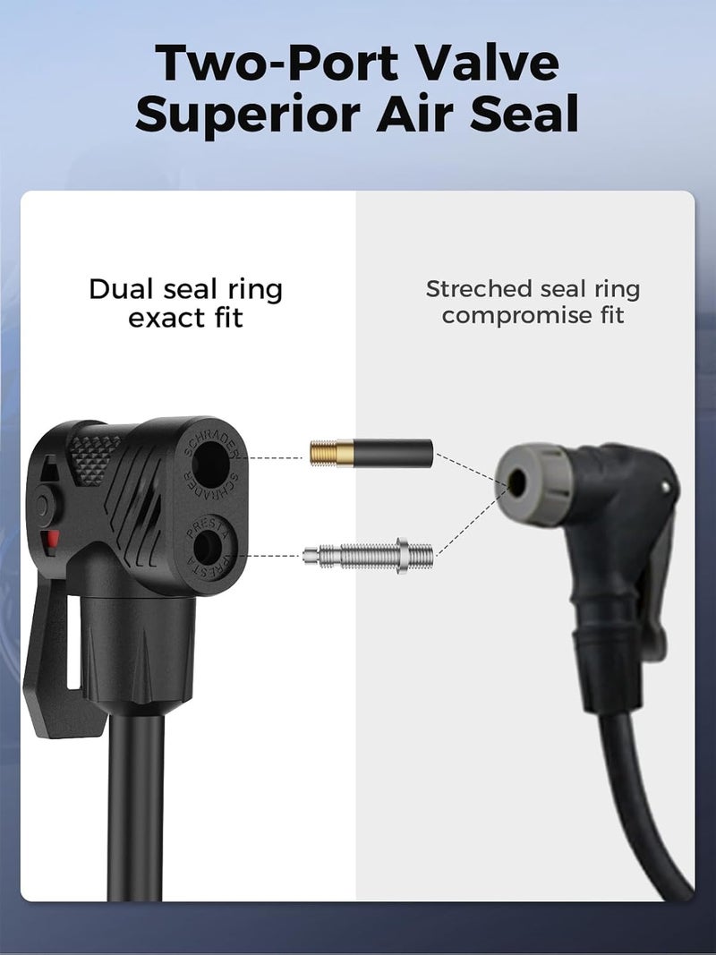 AZUNO Presta Valve Adaptor for Schrader and Presta Valve, 20" Locking Air Chuck for Portable Tire Inflators – Compatible with Presta Valves, Cars, Motorcycles, and Bikes - Image 3